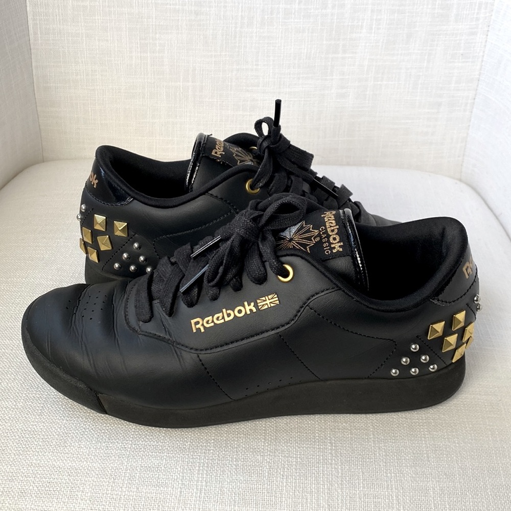 RARE - Reebok Special Edition Studded Black Princess Sneaker - Women’s Size 6.5